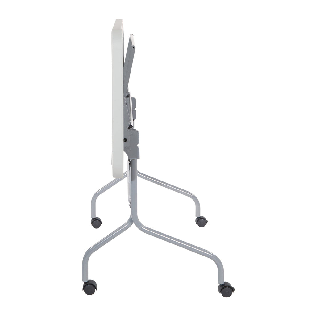 Light Gray Resin Multipurpose Flip Training Table with Locking Casters J380911