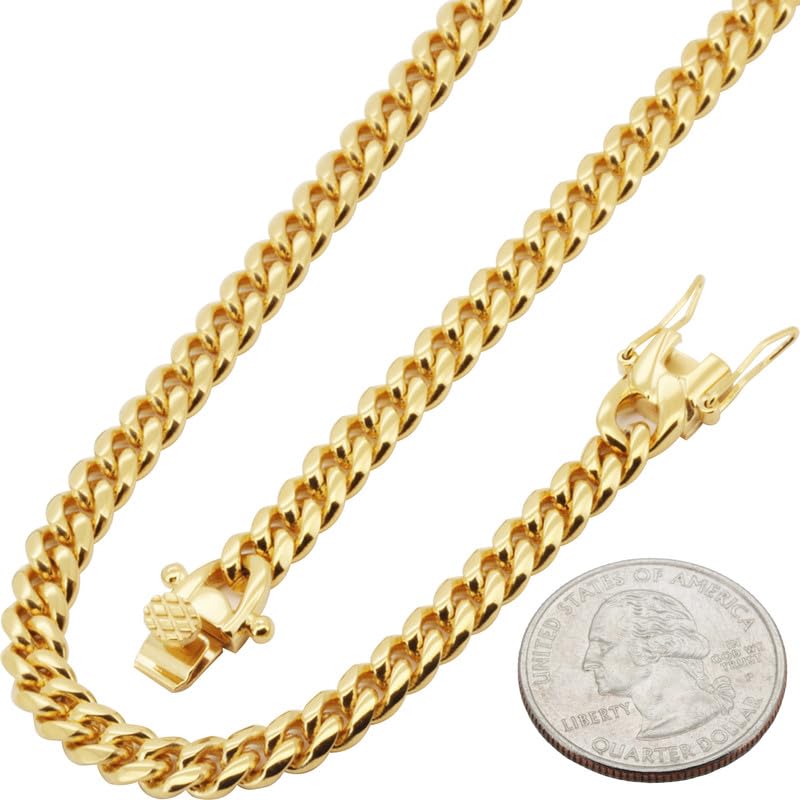 316L Stainless Steel Cuban Link Chain Necklace Bracelet C4182