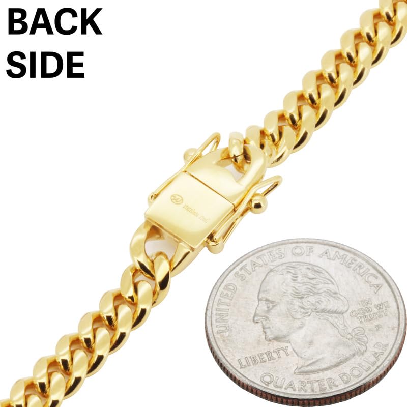 316L Stainless Steel Cuban Link Chain Necklace Bracelet C4182