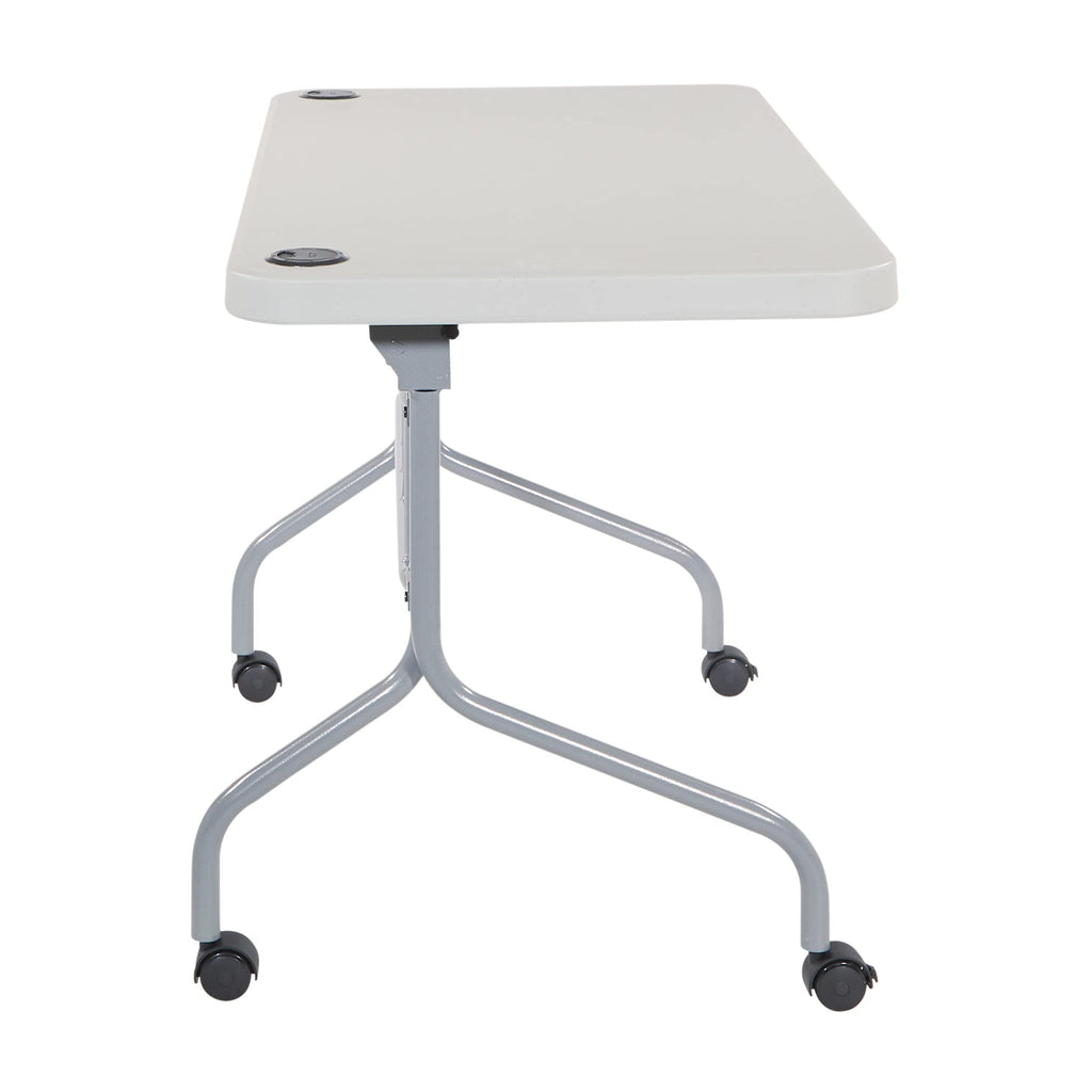 Light Gray Resin Multipurpose Flip Training Table with Locking Casters J380911