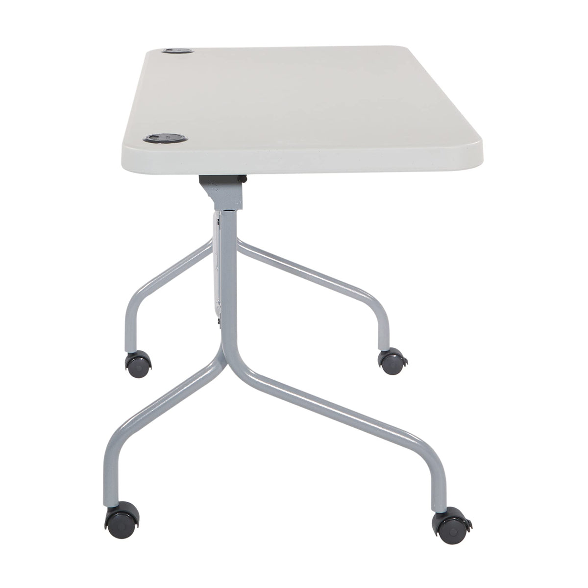 Light Gray Resin Multipurpose Flip Training Table with Locking Casters J380911