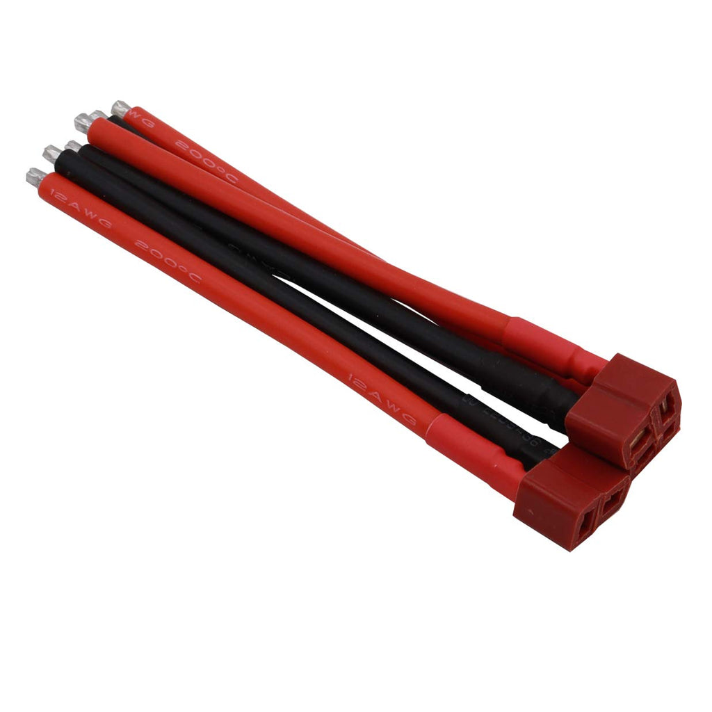 T Plugs Female and Male Connector RC Battery Balance Charge Cable Adapter 12AWG 10cm Z751