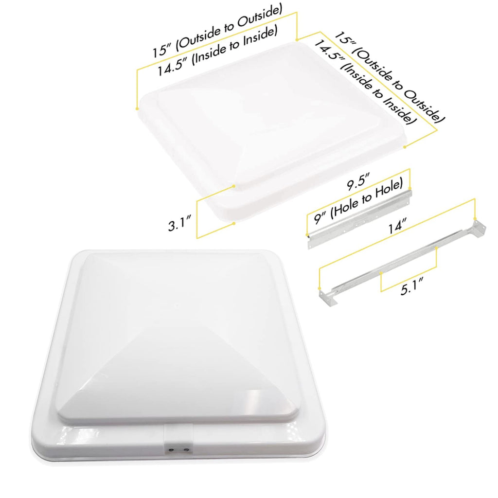 White 14" x 14" Replacement RV Roof Vent Lid Cover P501898