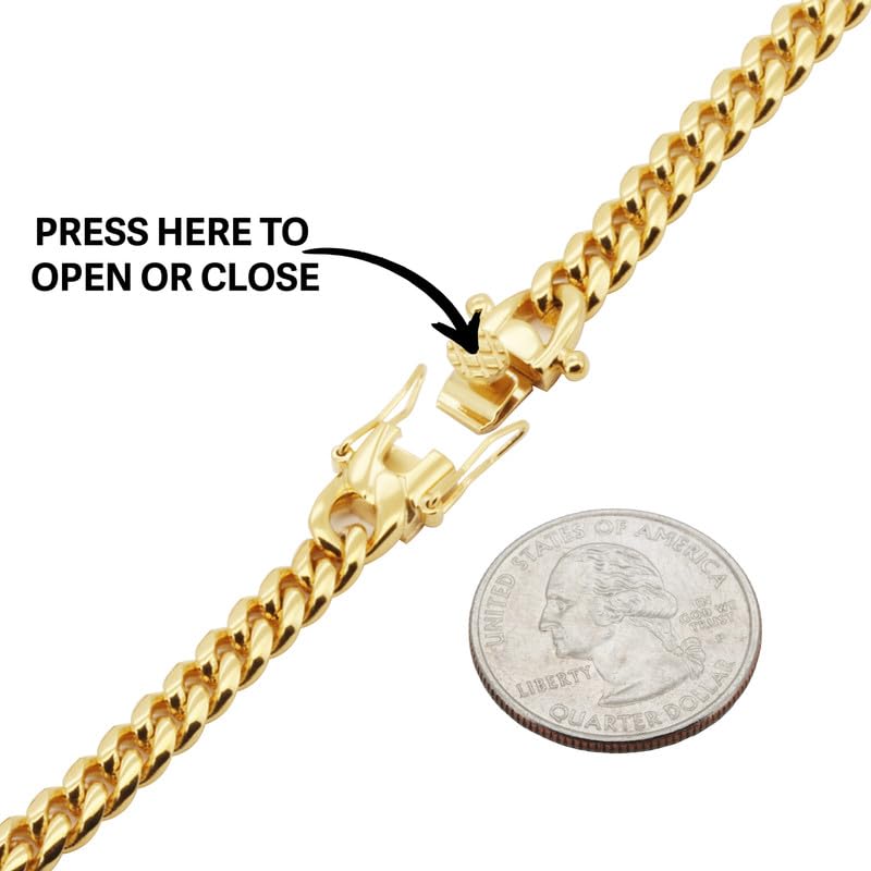 316L Stainless Steel Cuban Link Chain Necklace Bracelet C4182