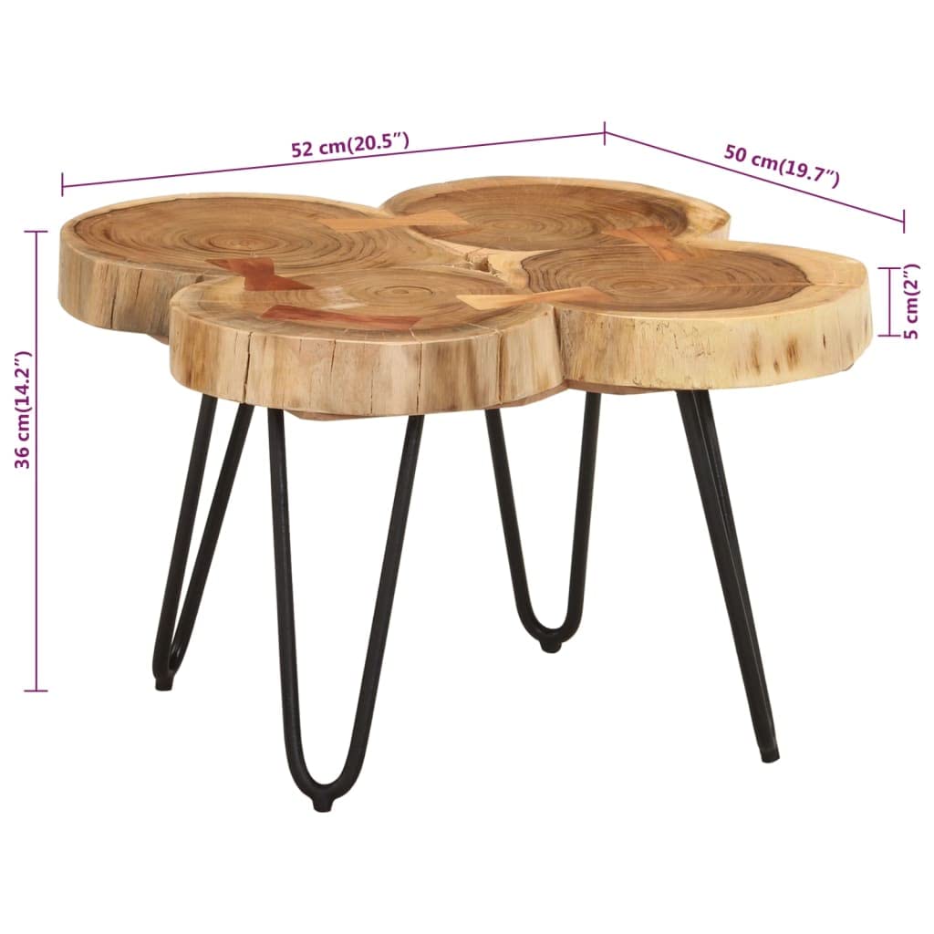 Sheesham Wood Coffee Table with Iron Frame A5469