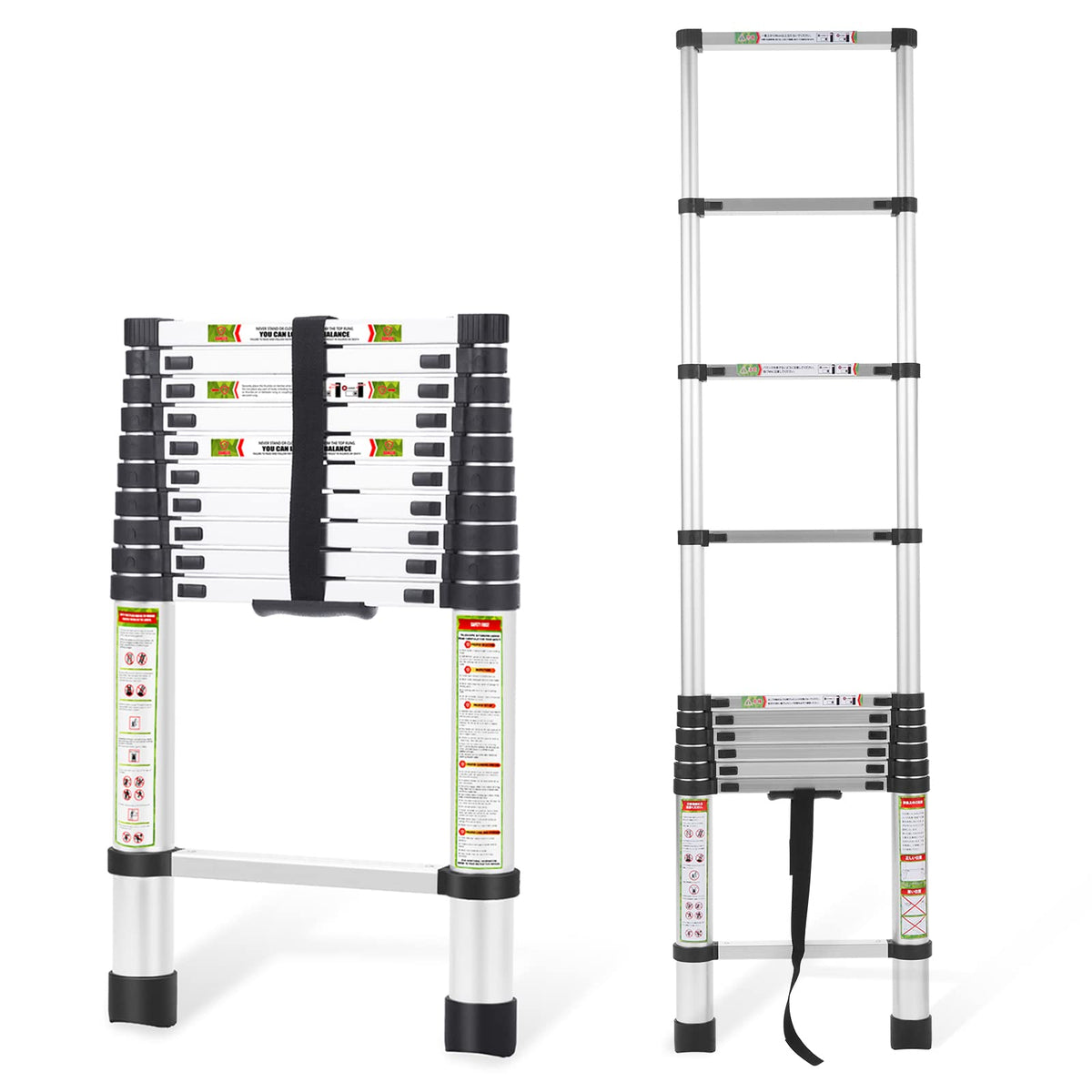 10.5 ft Aluminum Telescopic Ladder with Non-Slip Feet Q1830