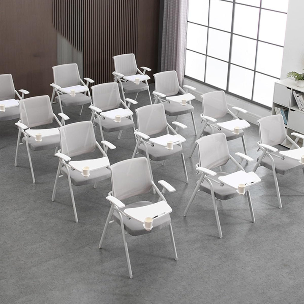 Orange Mesh Folding Office Chair with Writing Board V3466