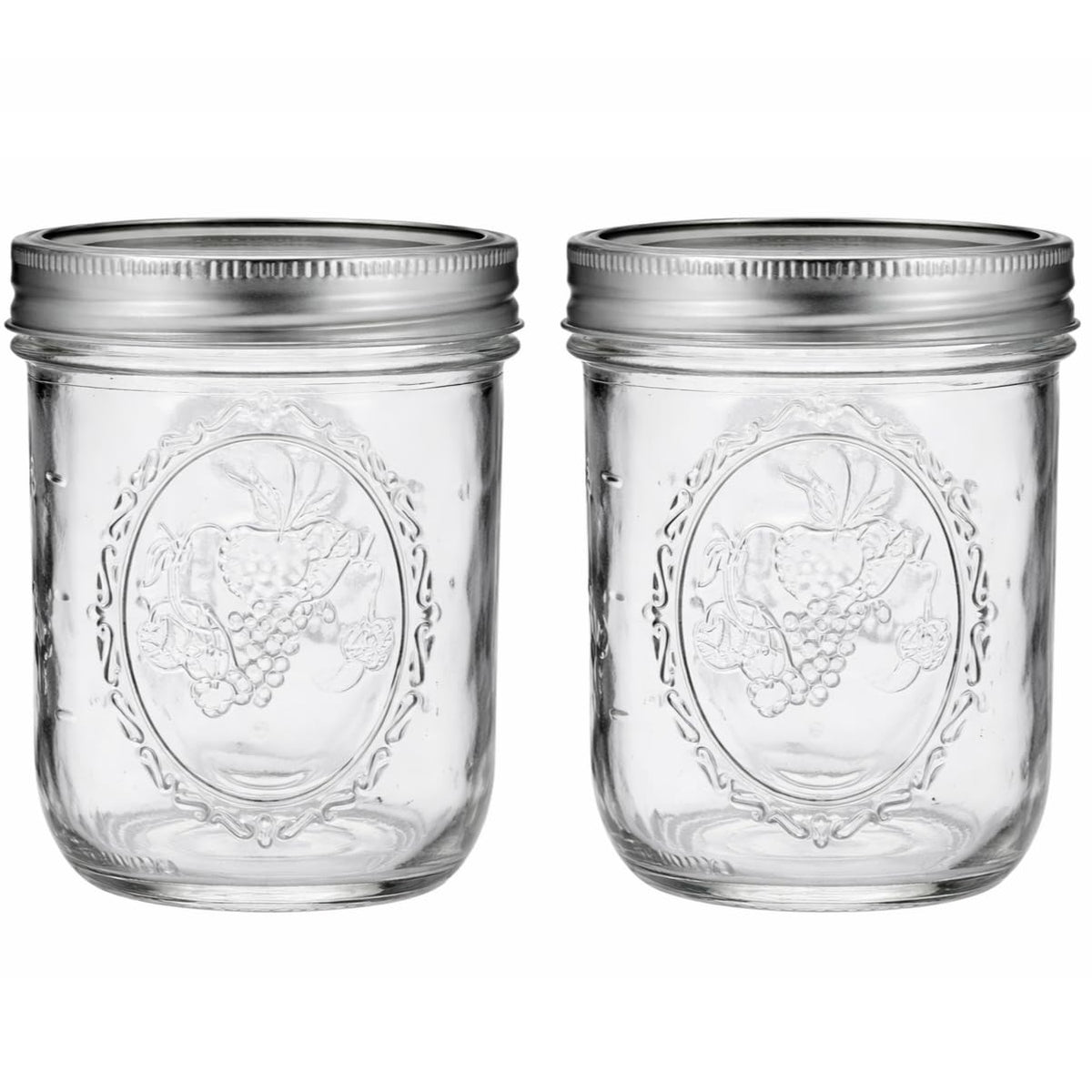 16 oz Wide Mouth Mason Jars with Lids and Bands, 2 Pack O456124