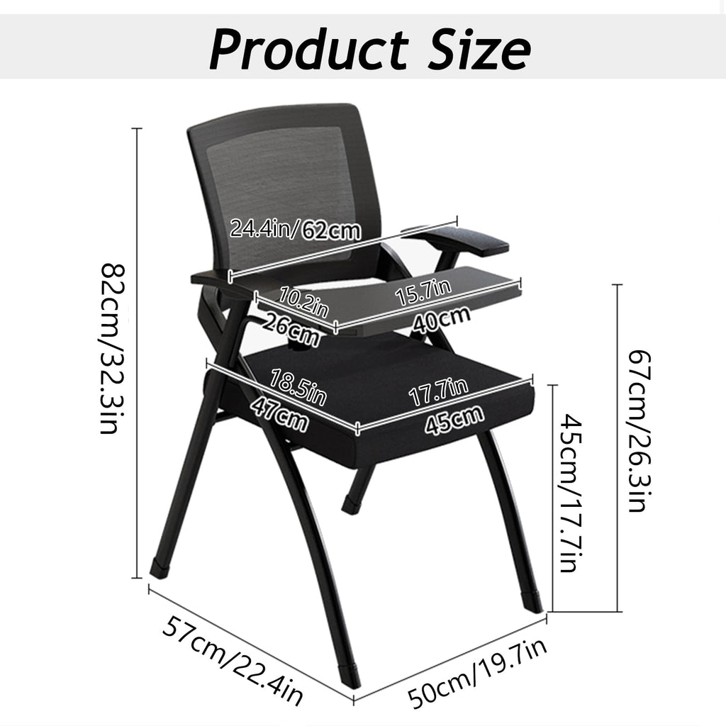 Foldable Mesh Office Chair with Back Armrest, 4pcs, Orange T201