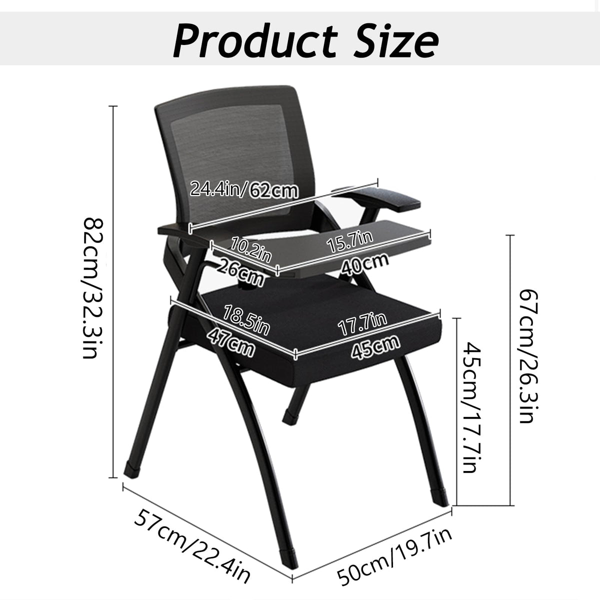 Foldable Mesh Office Chair with Back Armrest, 4pcs, Orange T201