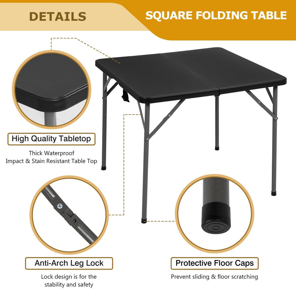 34" Black Folding Card Table B728803