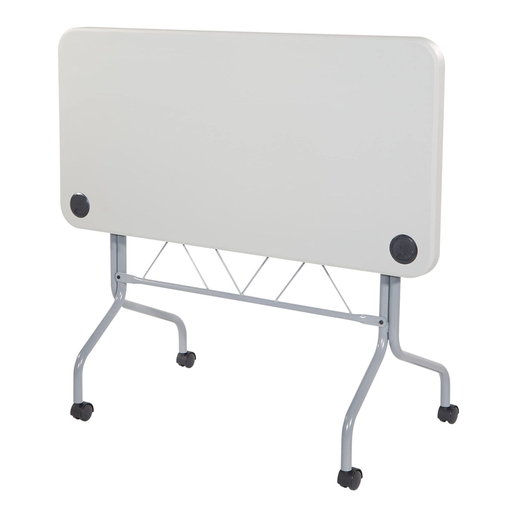 Light Gray Resin Multipurpose Flip Training Table with Locking Casters J380911