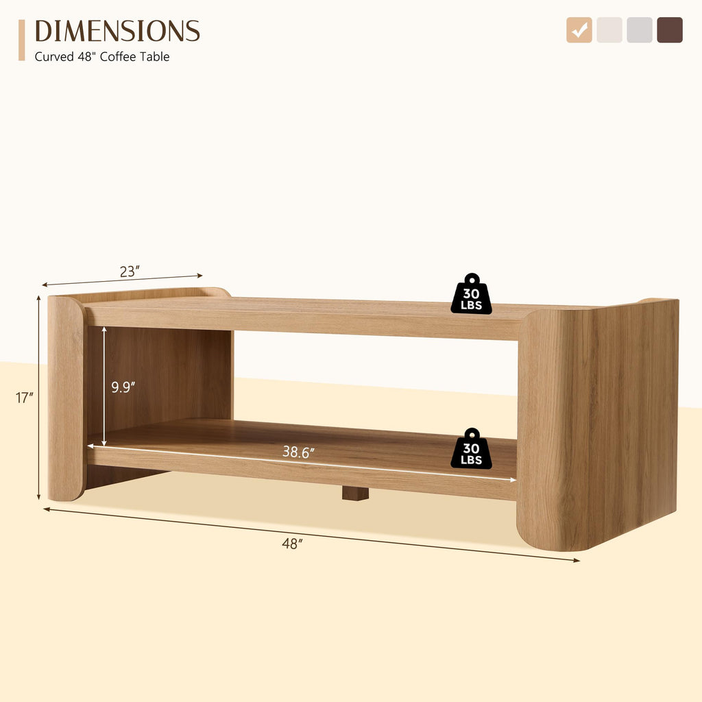 48" 2-Tier Storage Coffee Table A42022