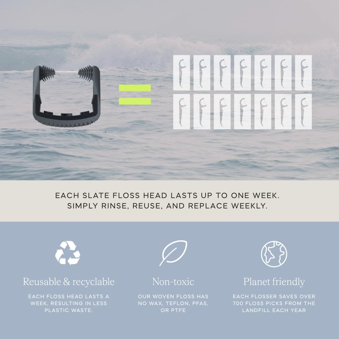 Black and White Reusable Floss Pick 2-Pack W77728