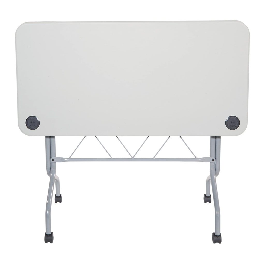 Light Gray Resin Multipurpose Flip Training Table with Locking Casters J380911