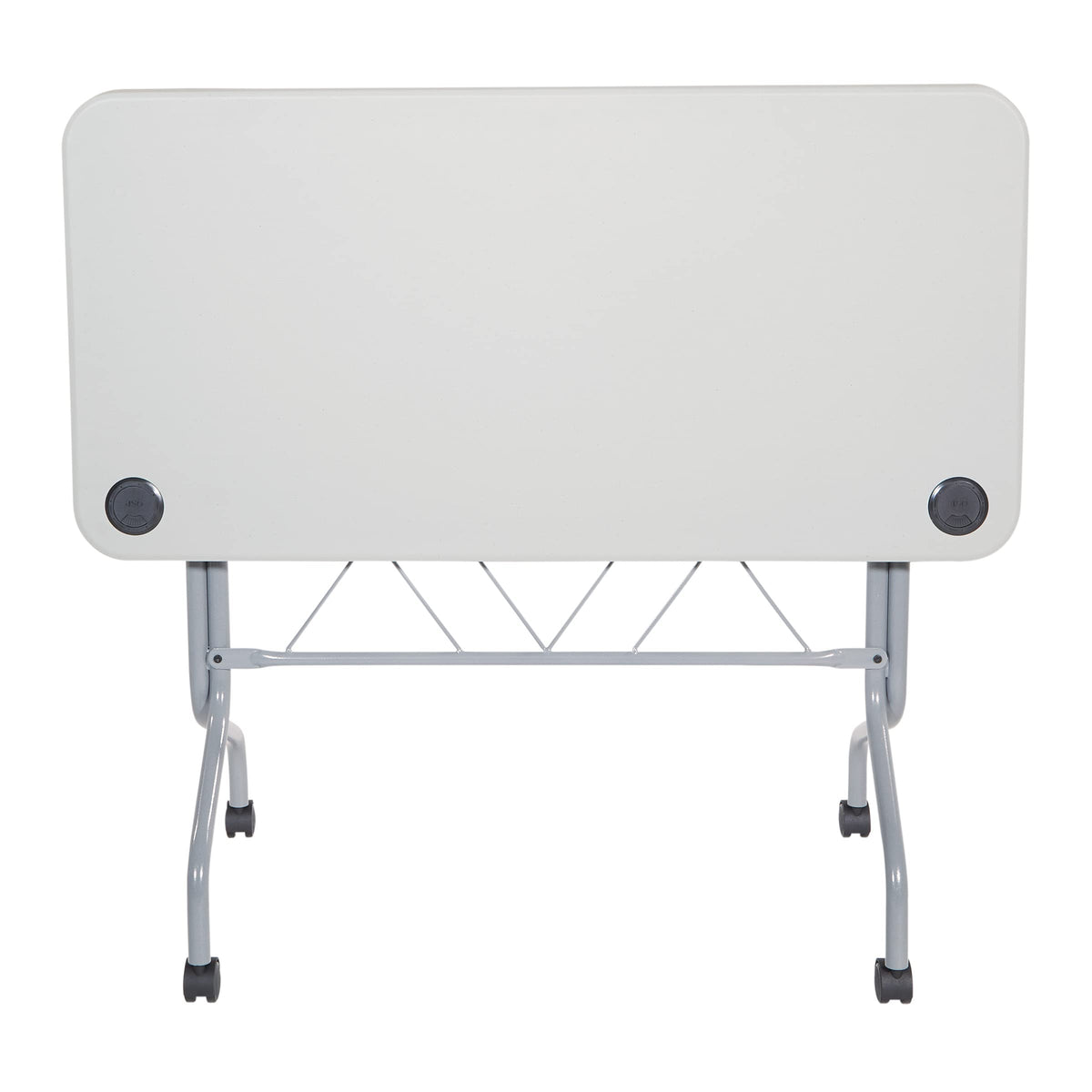 Light Gray Resin Multipurpose Flip Training Table with Locking Casters J380911