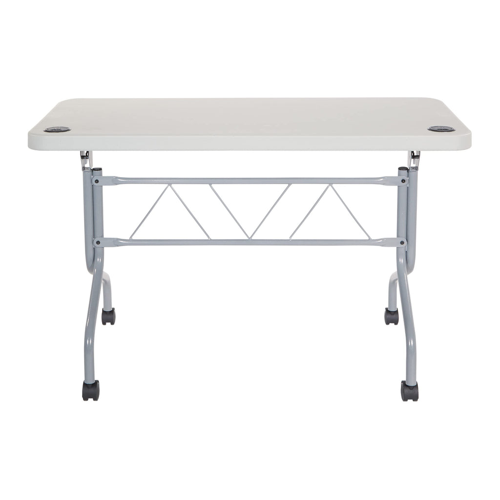 Light Gray Resin Multipurpose Flip Training Table with Locking Casters J380911