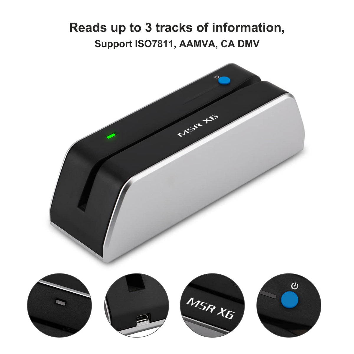 Bluetooth VIP Card Swiper Reader Writer Encoder Hico 3 Tracks D116