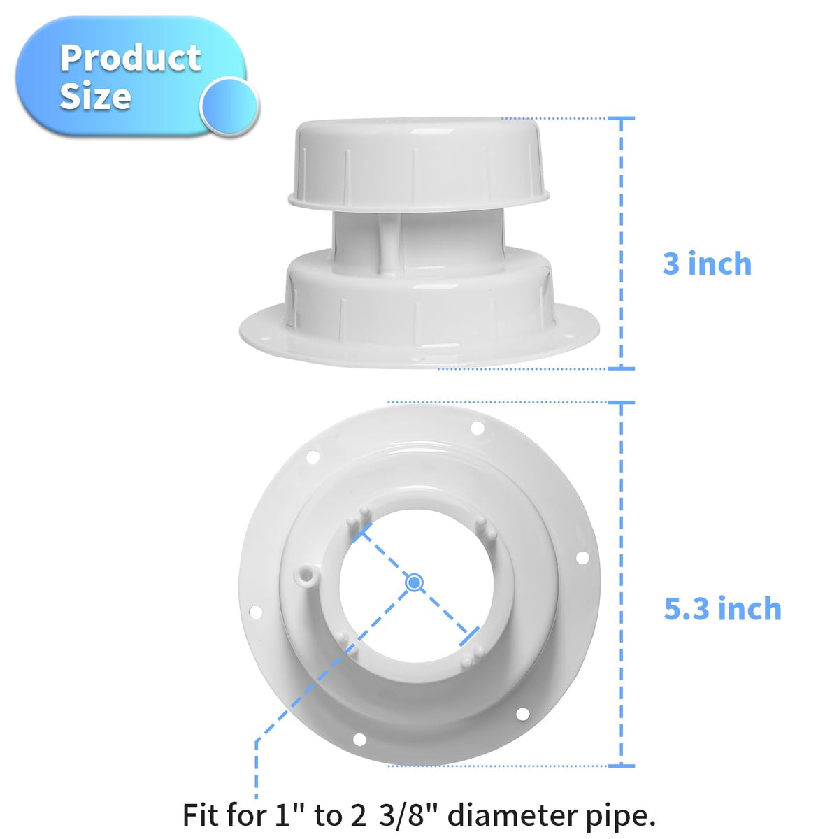 RV Plumbing Vent Caps 2 Pack White P586835