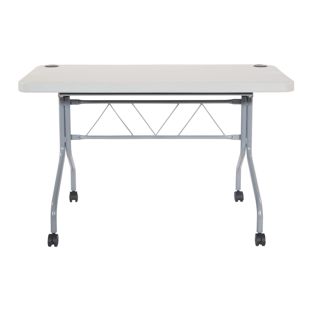 Light Gray Resin Multipurpose Flip Training Table with Locking Casters J380911
