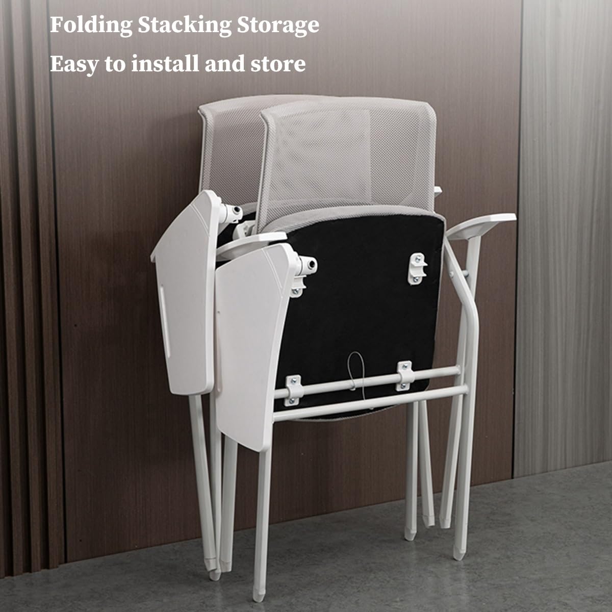 Orange Mesh Folding Office Chair with Writing Board V3466