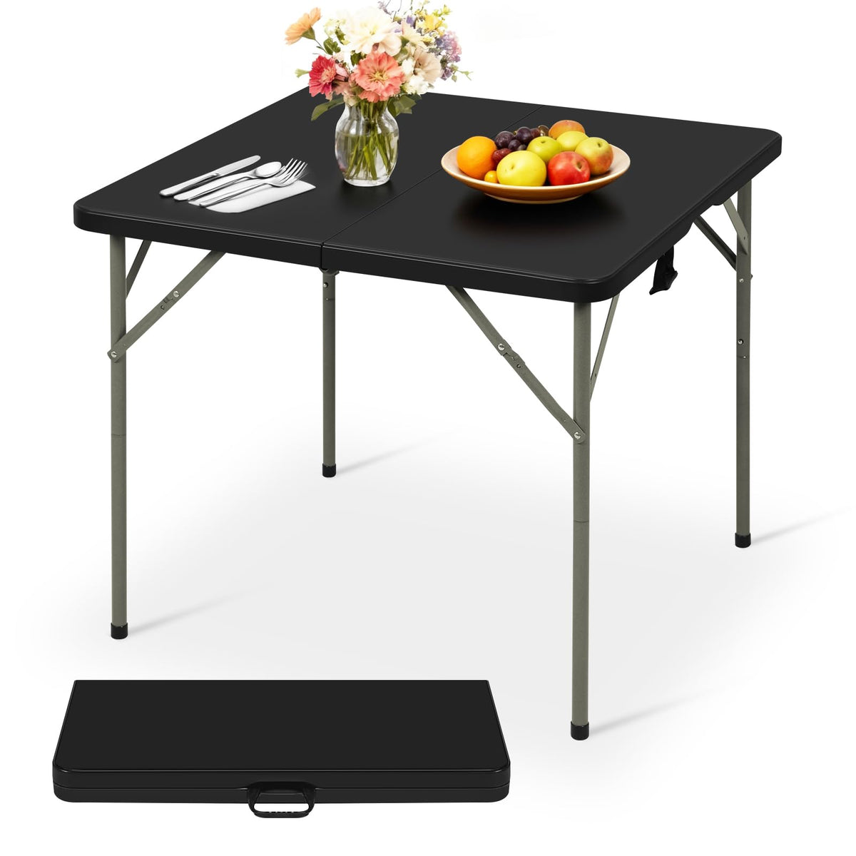 34" Black Folding Card Table B728803