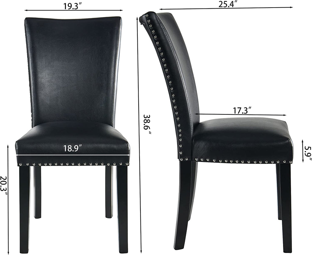 Black PU Dining Chairs Set of 6 P326316