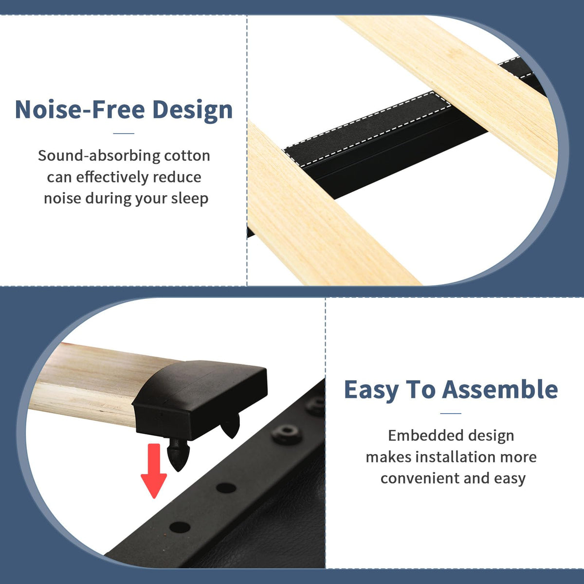 Black Full Size Upholstered Bed Frame with 4 Drawers and LED Lights X5537