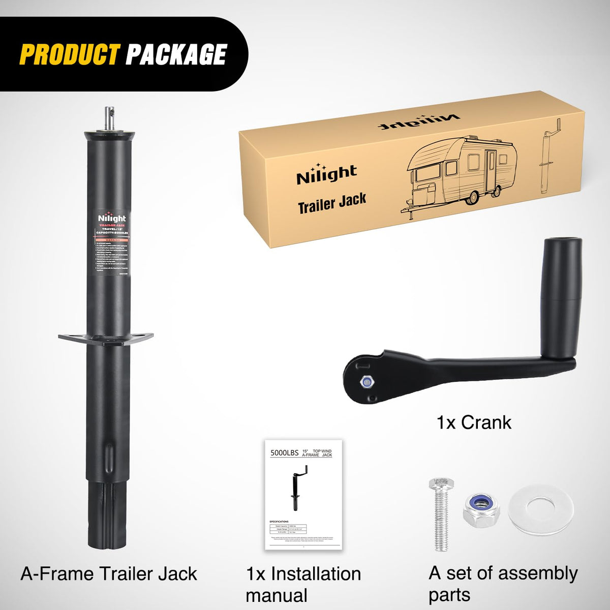 5000 lbs A-Frame Trailer Tongue Jack M17960