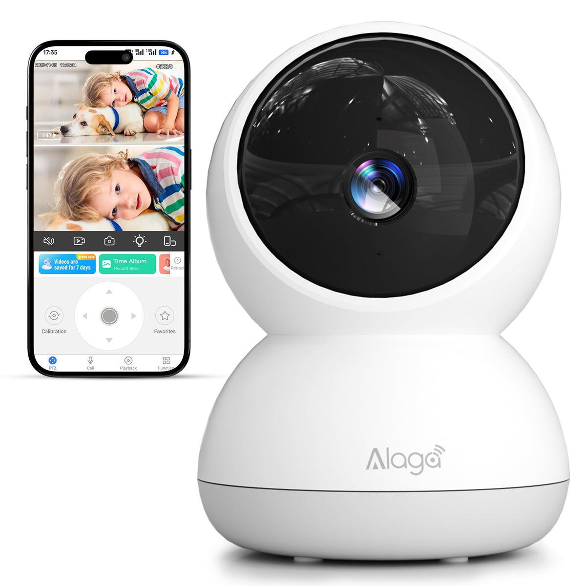 3K HD Indoor Security Camera with Night Vision W655809