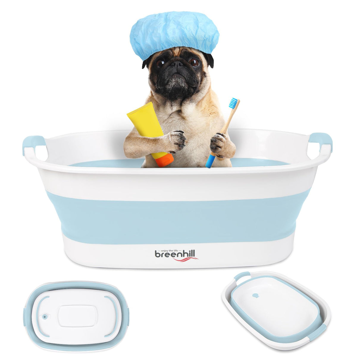 Collapsible Dog Bath Tub with Drain Plug X12880