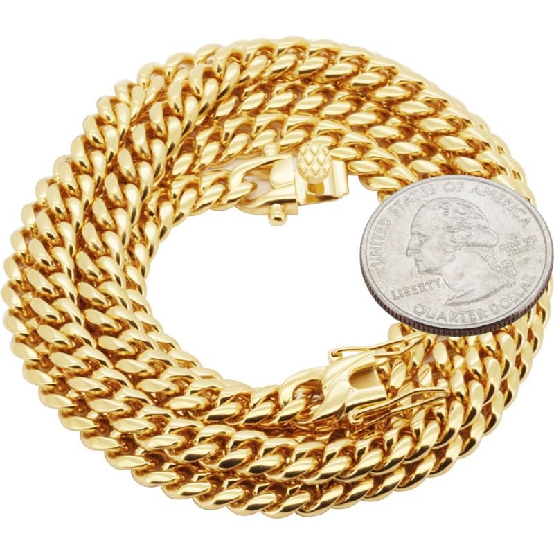 316L Stainless Steel Cuban Link Chain Necklace Bracelet C4182