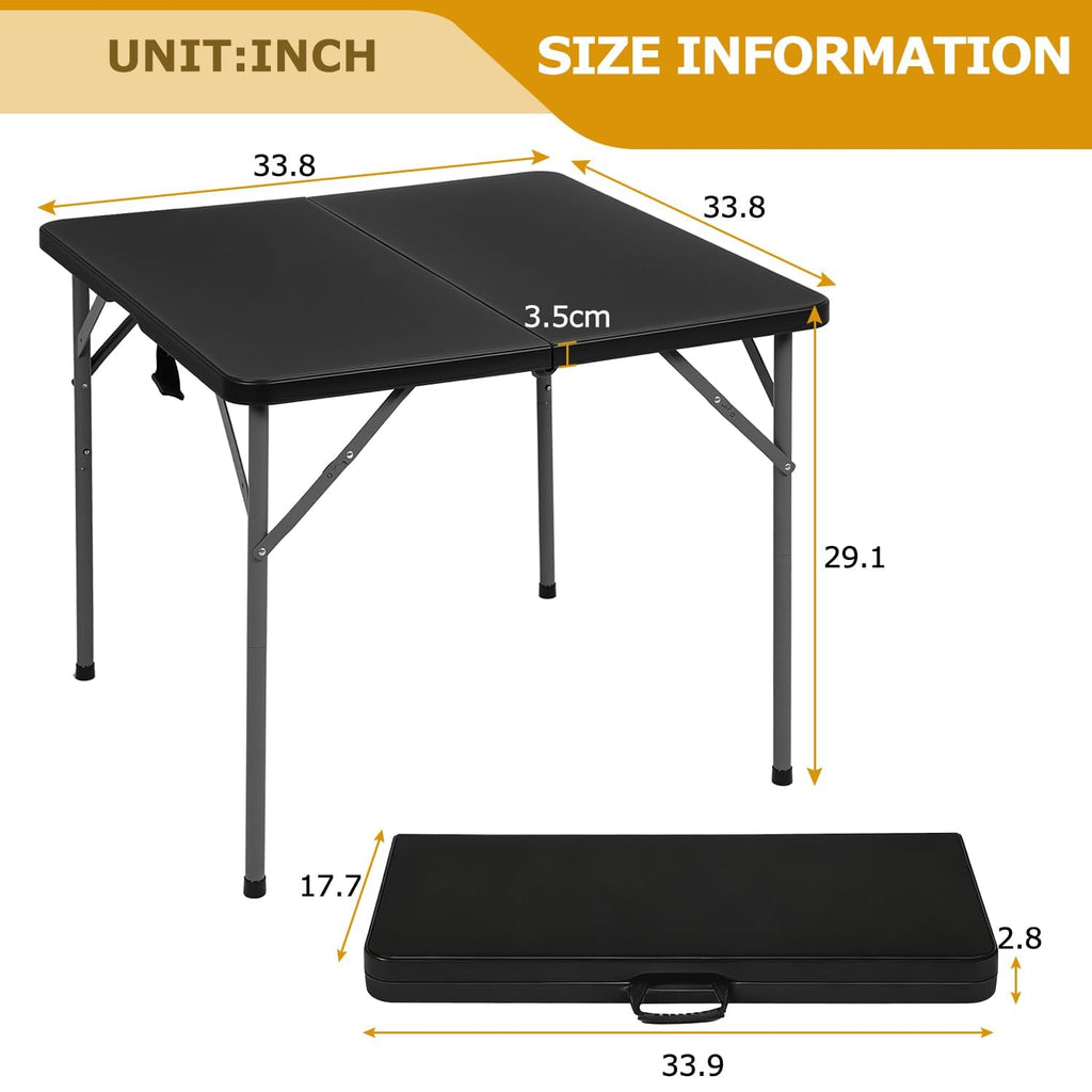 34" Black Folding Card Table B728803