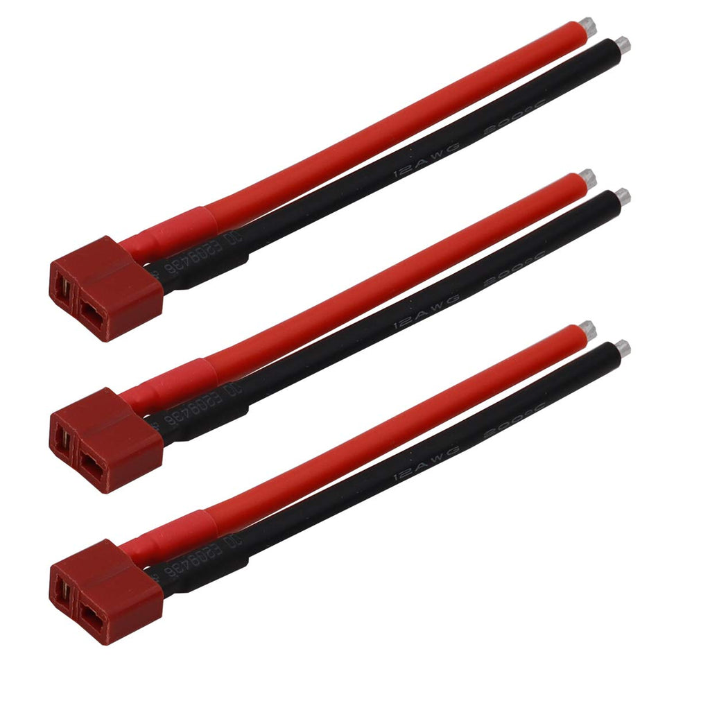 T Plugs Female and Male Connector RC Battery Balance Charge Cable Adapter 12AWG 10cm Z751