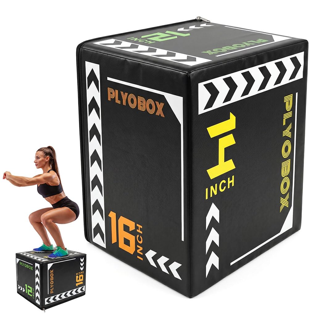 14 Inch Foam Plyo Box, 3-in-1 Jump Platform with Non-Slip Cover R64757