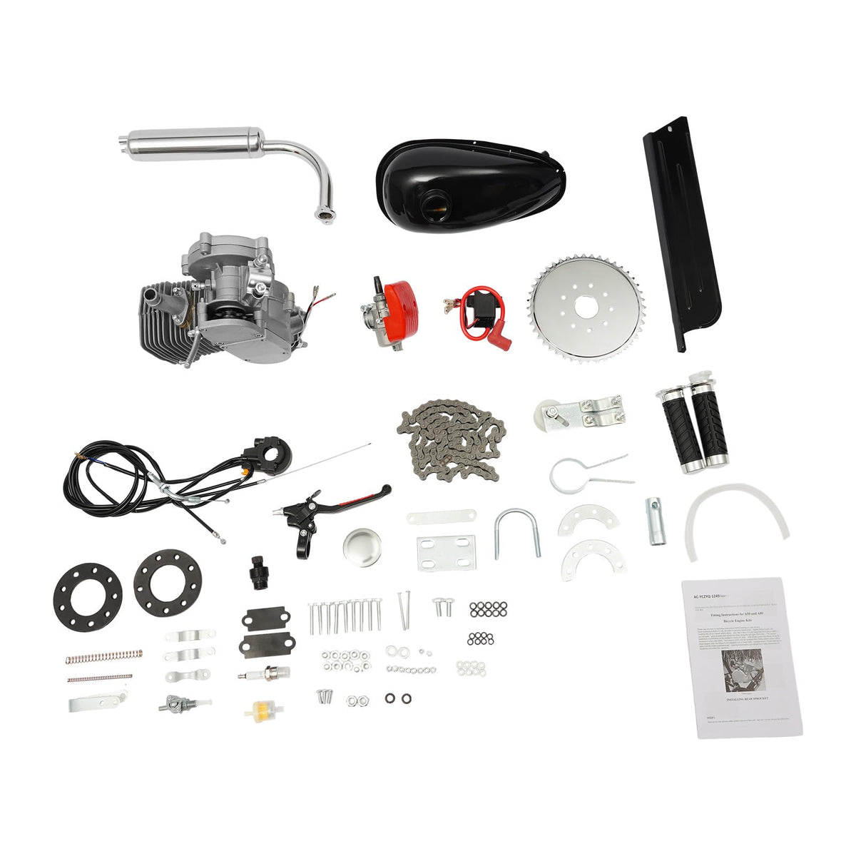 2-Stroke 100cc Gas Bicycle Engine Kit with 44 Tooth Sprocket D4270