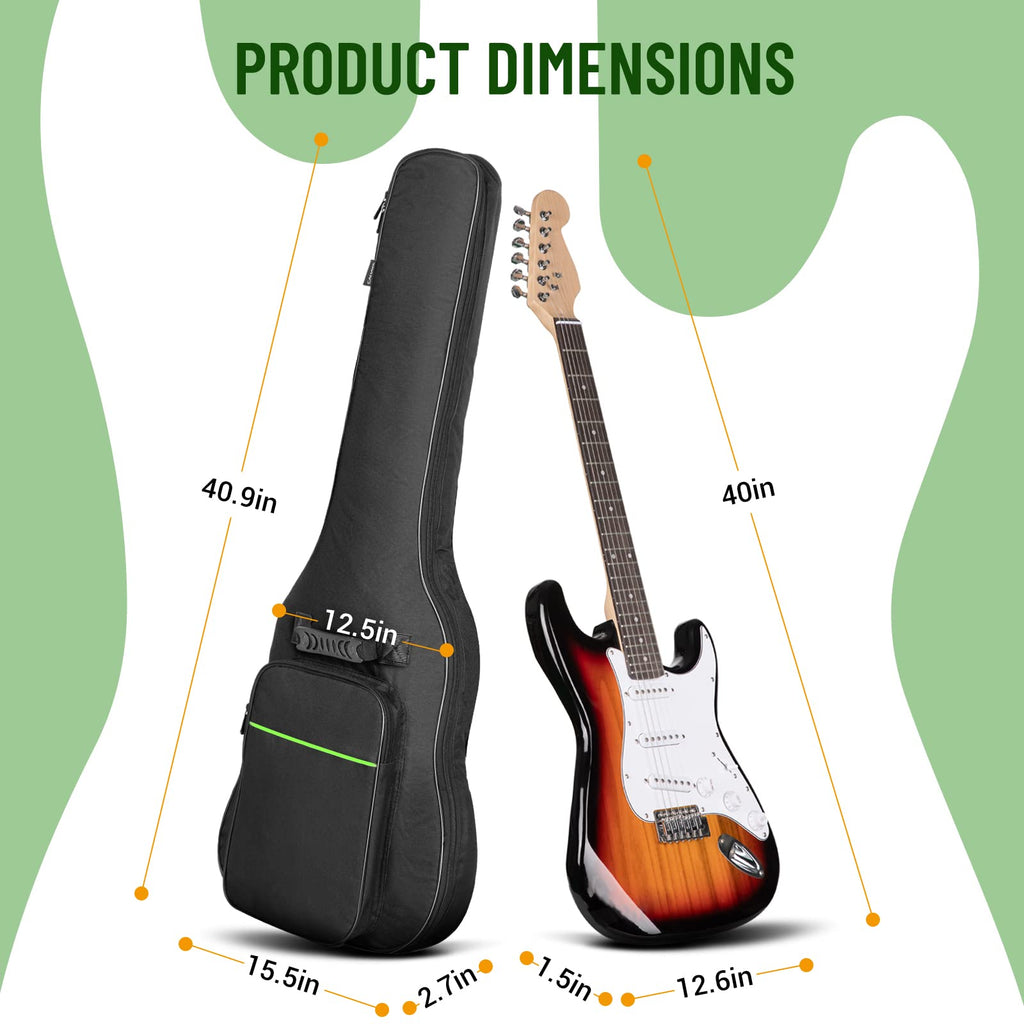 Electric Guitar Bag 0.3in Padded Green X88581