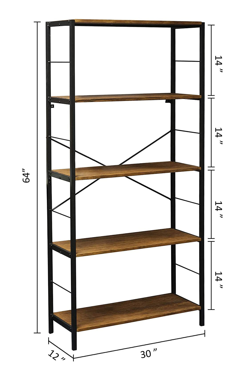 5 Tier Bookshelf with Coffee Shelves F58734