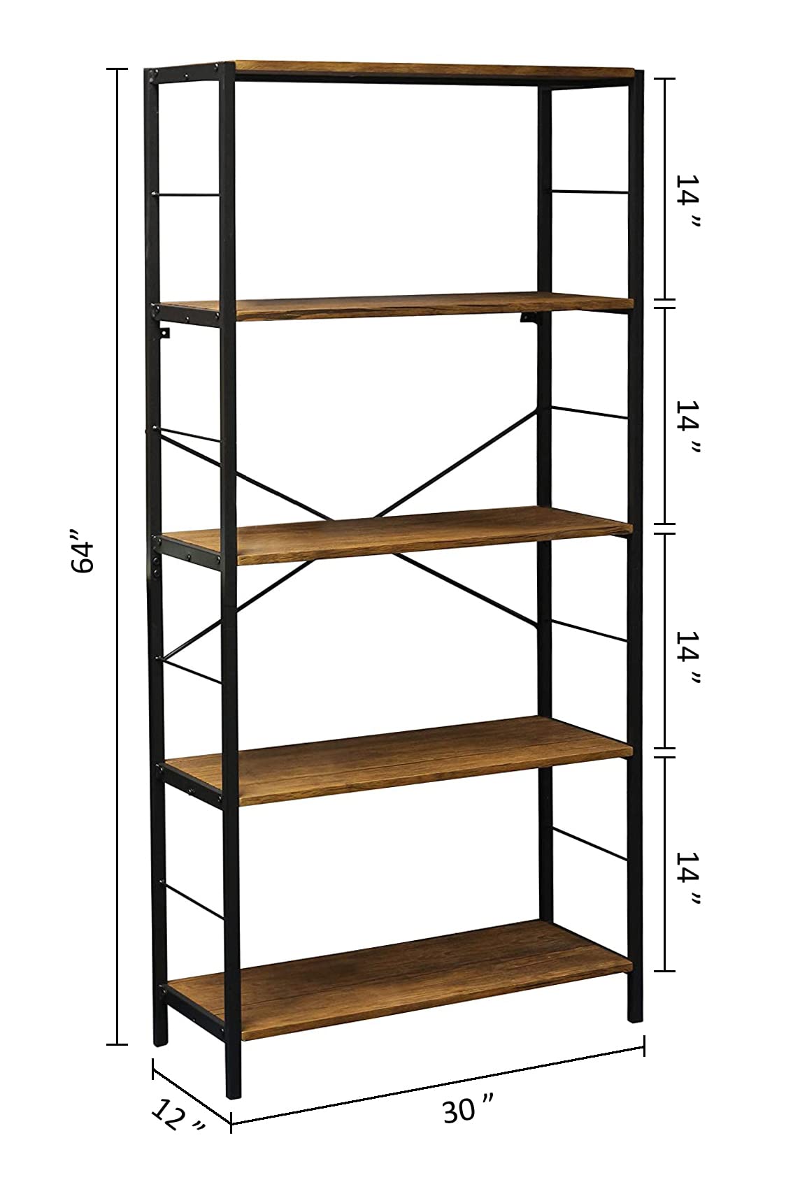 5 Tier Bookshelf with Coffee Shelves F58734