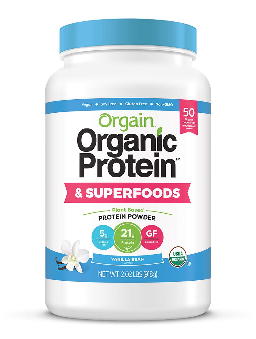 Organic Vegan Protein Powder + Greens, Creamy Chocolate Fudge, Vanilla Bean R557