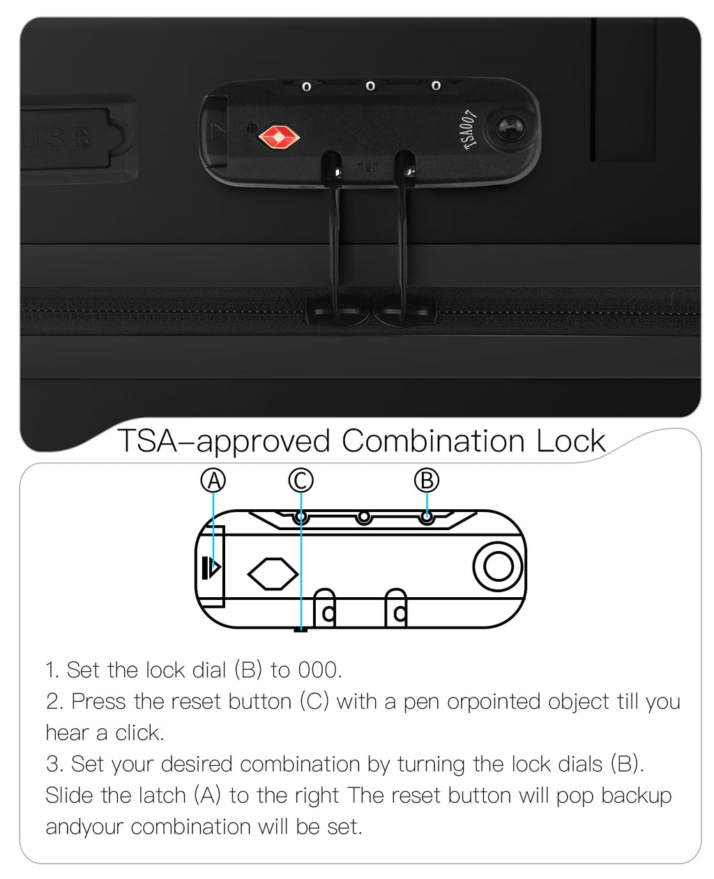 20 Inch Hardside Spinner Luggage with TSA Lock G8937