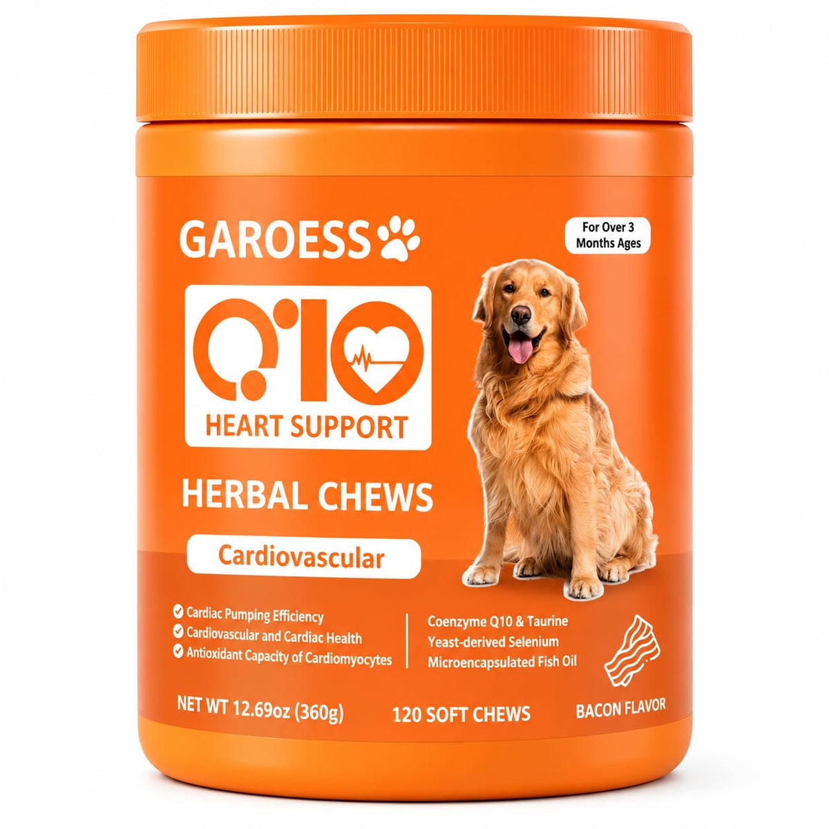 Bacon Flavor 120 Count CoQ10 Chews for Dogs T716778
