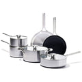 10 Piece Stainless Steel Cookware Set with Ceramic Nonstick Frying Pan L5839