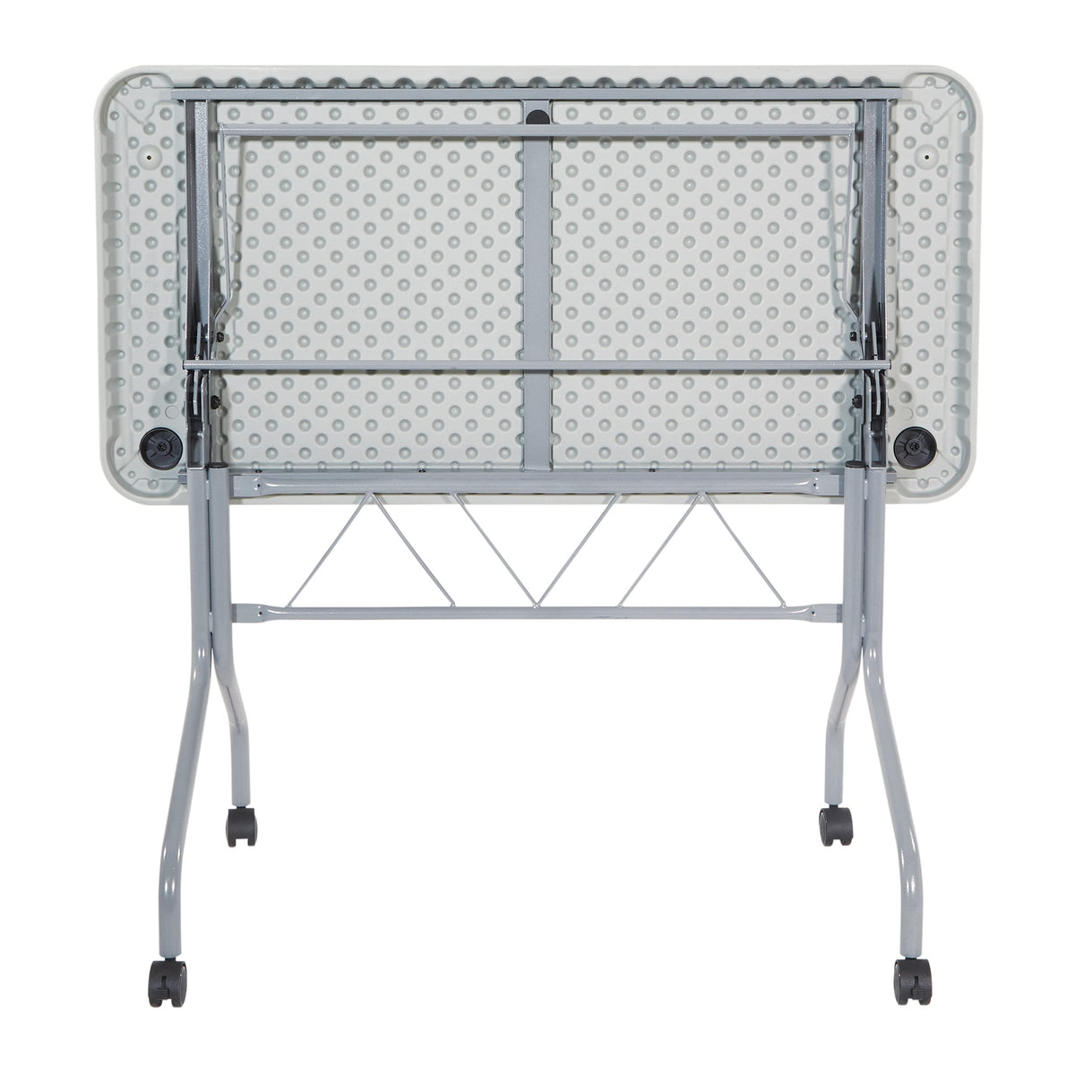 Light Gray Resin Multipurpose Flip Training Table with Locking Casters J380911