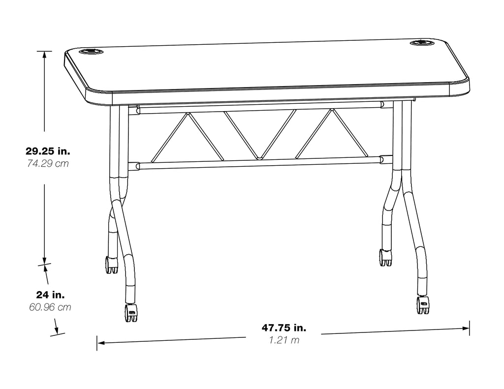 Light Gray Resin Multipurpose Flip Training Table with Locking Casters J380911