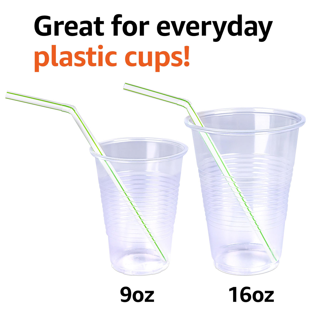 Disposable Striped Plastic Flex Straws, 100 Count P8190