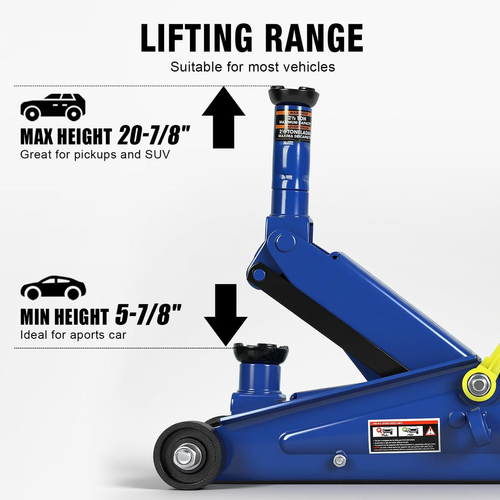3 Ton Hydraulic Floor Jack, 6000 LBS Capacity, Blue H7155