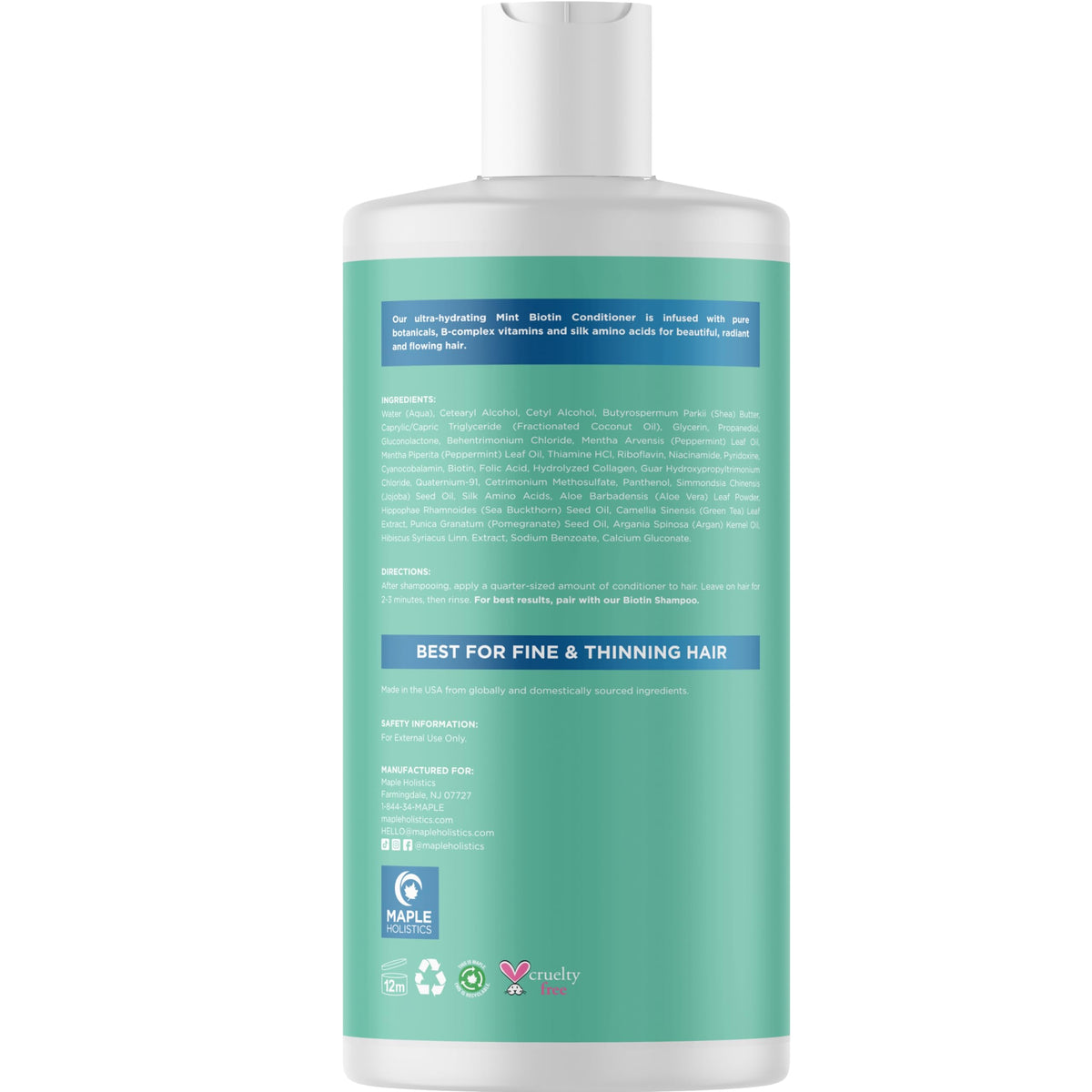 Sulfate Free Biotin Rosemary Peppermint Shampoo and Conditioner Set D79987