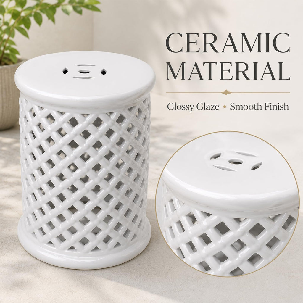 Glazed Ceramic Garden Stool V31716