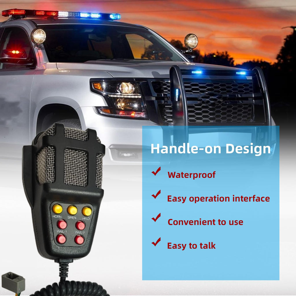 12V 100W 7 Tone Car Siren Horn Speaker with Microphone V282